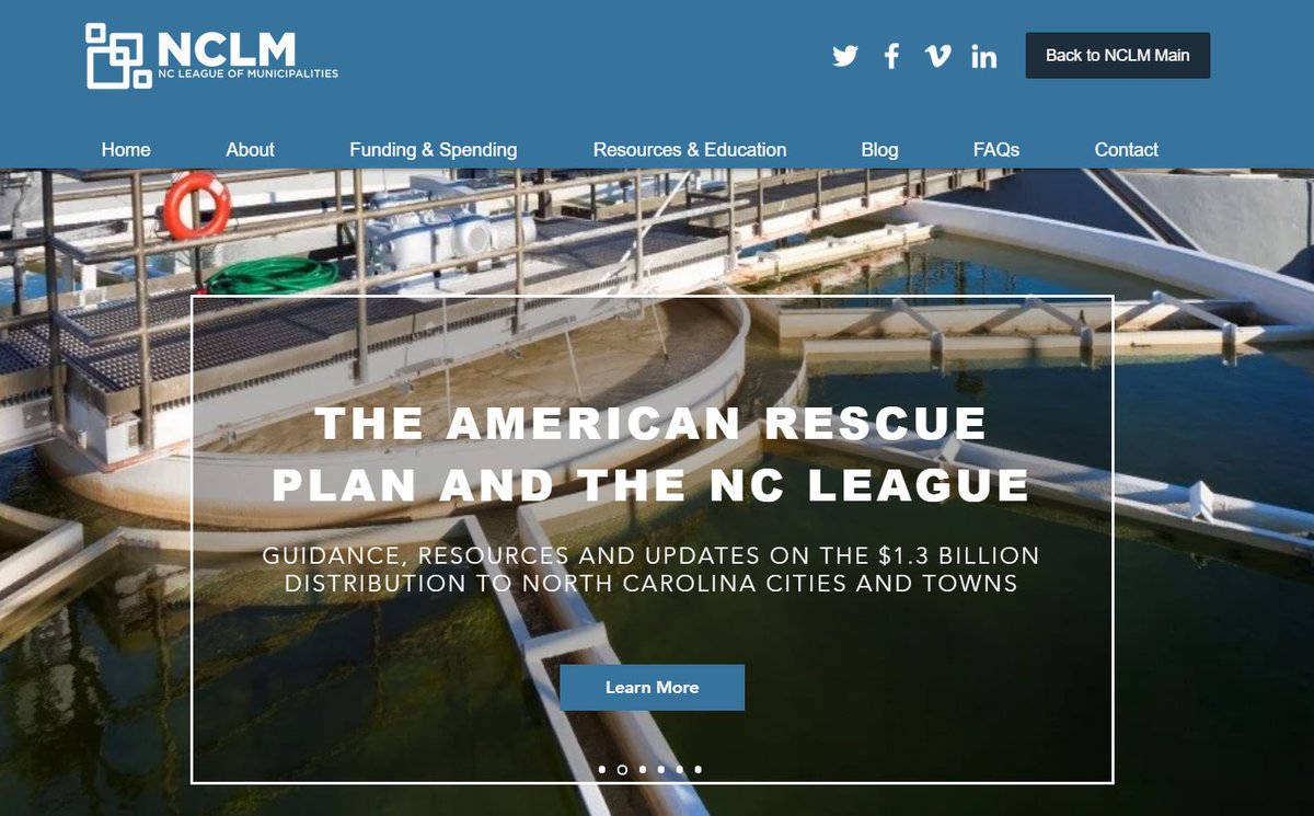 The American Rescue Plan will direct more than $1.3 billion to North Carolina cities &amp; towns. To keep you educated and informed on this funding, we have launched a centralized ARP hub.

Spending Guidance. Resources. Education offerings. FAQs. And more.

arp.nclm.org