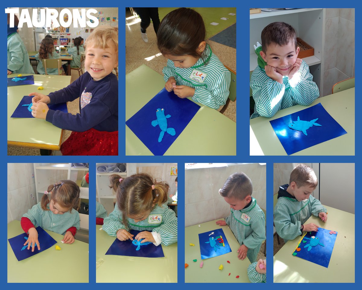 CIDEcooperativa's tweet image. Al llarg d'aquesta setmana, les diferents classes de 5è d'#Infantil faran un taller de plastilina. Avui ha estat el torn dels #taurons i els #esquelets. A cada classe s'ha contat un conte sobre el seu nom: els esquelets i els taurons. I després els han creat amb #plastilina.