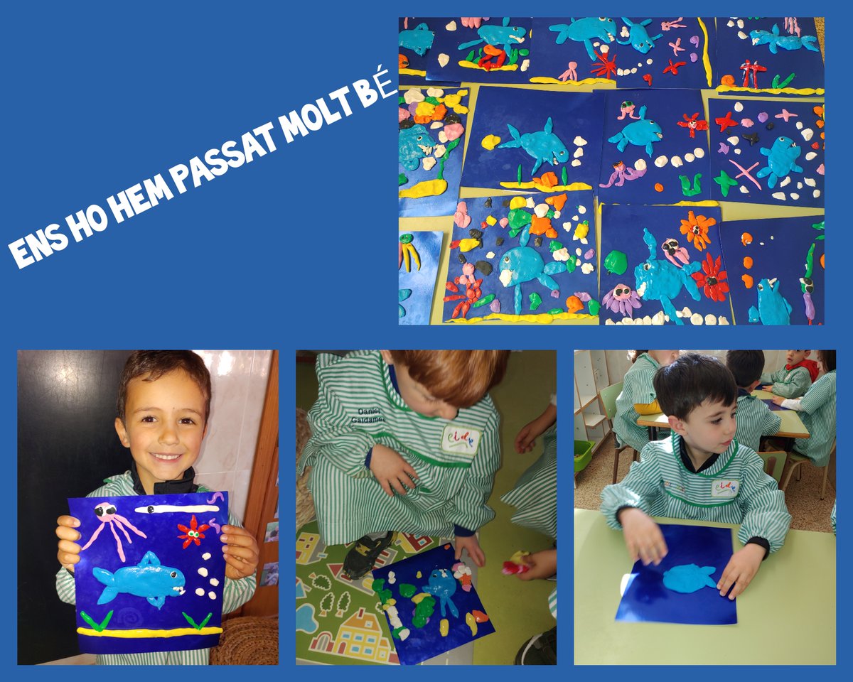 CIDEcooperativa's tweet image. Al llarg d'aquesta setmana, les diferents classes de 5è d'#Infantil faran un taller de plastilina. Avui ha estat el torn dels #taurons i els #esquelets. A cada classe s'ha contat un conte sobre el seu nom: els esquelets i els taurons. I després els han creat amb #plastilina.