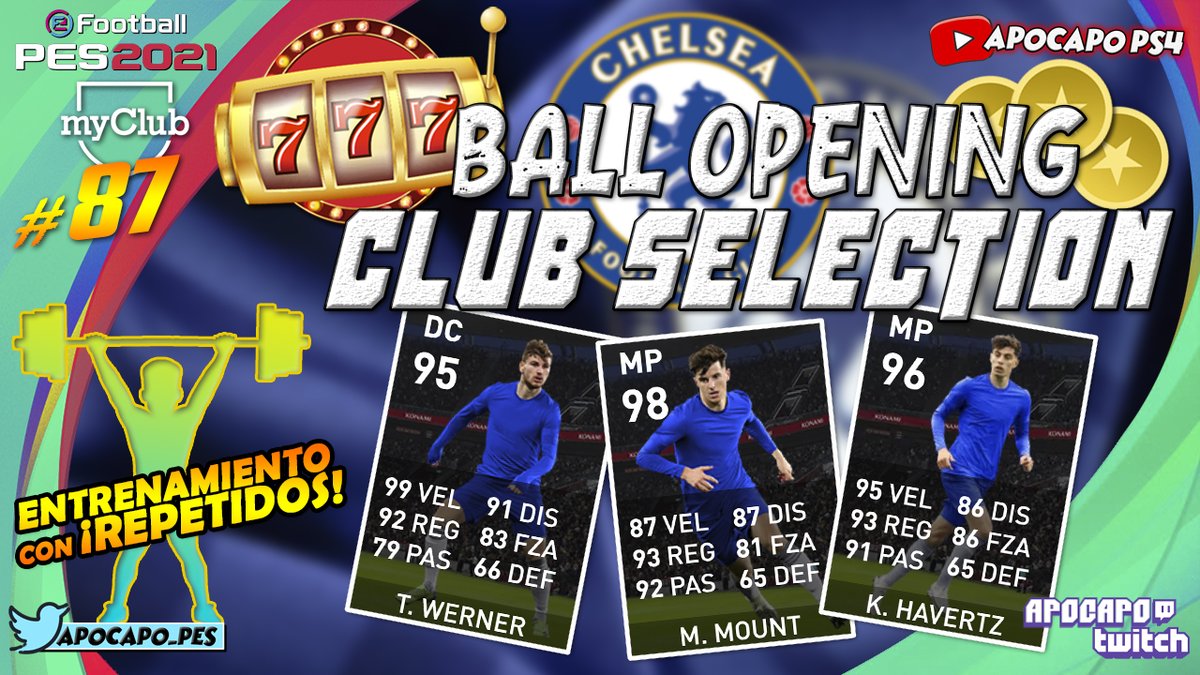 APOCAPO_PES's tweet photo. 🚨🚨🚨 NUEVO VIDEO!!
👉▶️https://t.co/LvgTjGVhDG
▶️https://t.co/LvgTjGVhDG👈
Quiero a NITRO WERNER!!!
#BallOpening CHELSEA Club Selection!! + ENTRENAMIENTO!!
@officialpes @PESlatam @eFootballPES2021 #myClub https://t.co/B3ynLZ3VNU