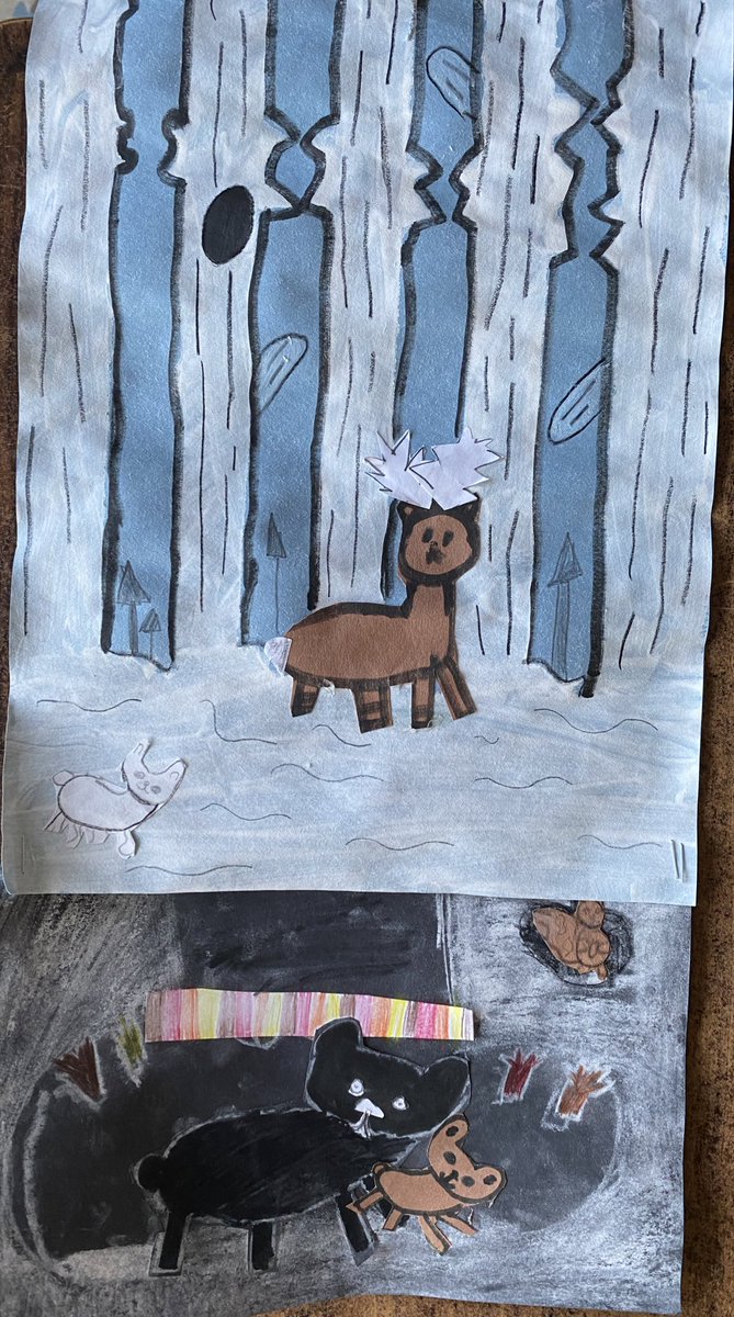 MrsANolson's tweet photo. We are getting ready to say goodbye to Winter but still really enjoyed reading “Over and Under the Snow” and creating these beautiful works of art! @DixiePSchool https://t.co/NtbFCkGEP5