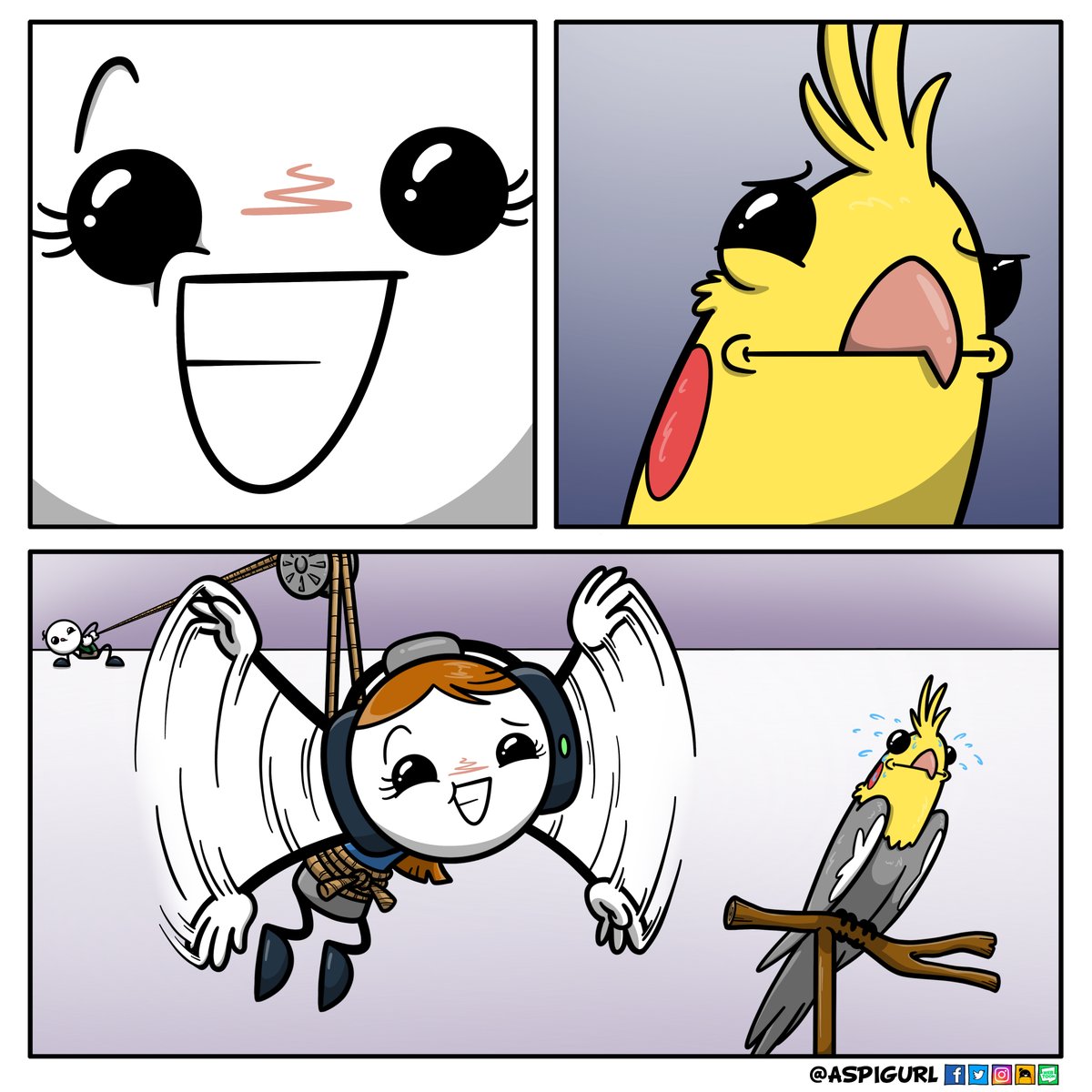 LilySpectrum's tweet photo. I’m sure there is a metaphor in this comic for fitting in. 😅
Je suis sûre qu’il y a une métaphore dans cette BD sur le fait de s’intégrer. 😅
#actuallyautistic #webcomic #webcomicartist #webcomics #autismacceptance #autismawareness #birb #birbs #imabird #donttrythisathome https://t.co/RpFs6NaoWa