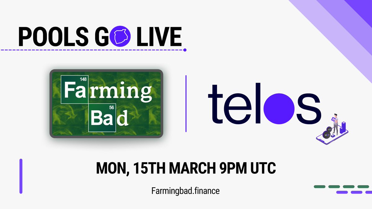 El_Crypto_Chapo's tweet image. New @FarmingBad FAAS pool going LIVE in less than 90 minutes with @HelloTelos 👀⌛️so get your TLOS/ETH LPs ready to rock 🎸

telos.farmingbad.finance 

See you all back on the farm tonight!!🧑‍🌾⚗️
#defi #farming #staking #rewards #Telos #moon