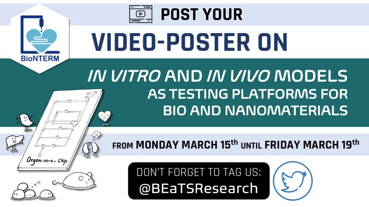 BEaTSResearch's tweet photo. 🚨If you want to participate in the video-poster competition of BioNTERM (Day 4), you have until this Friday, March 18th to share your work on Twitter!

🌟Remember to use the handle #bioNTERM and tag us @BEaTSResearch in your post!

#scicomm #AcademicTwitter https://t.co/TEMX55Wgdw