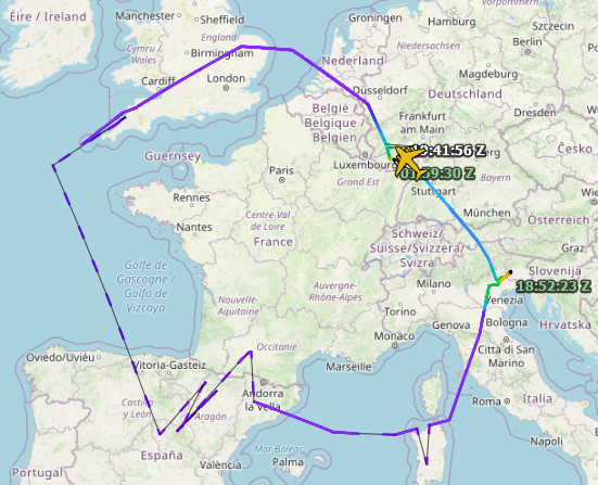 SirListenalot's tweet photo. #C17 #AE117A 02-1108 departed Ramstein earlier today as #RCH313 and took the long way around to Aviano (DG/HAZMAT?). It just arrived at Ramstein again as #RCH111 after taking the short route. https://t.co/KWHztDVIkh