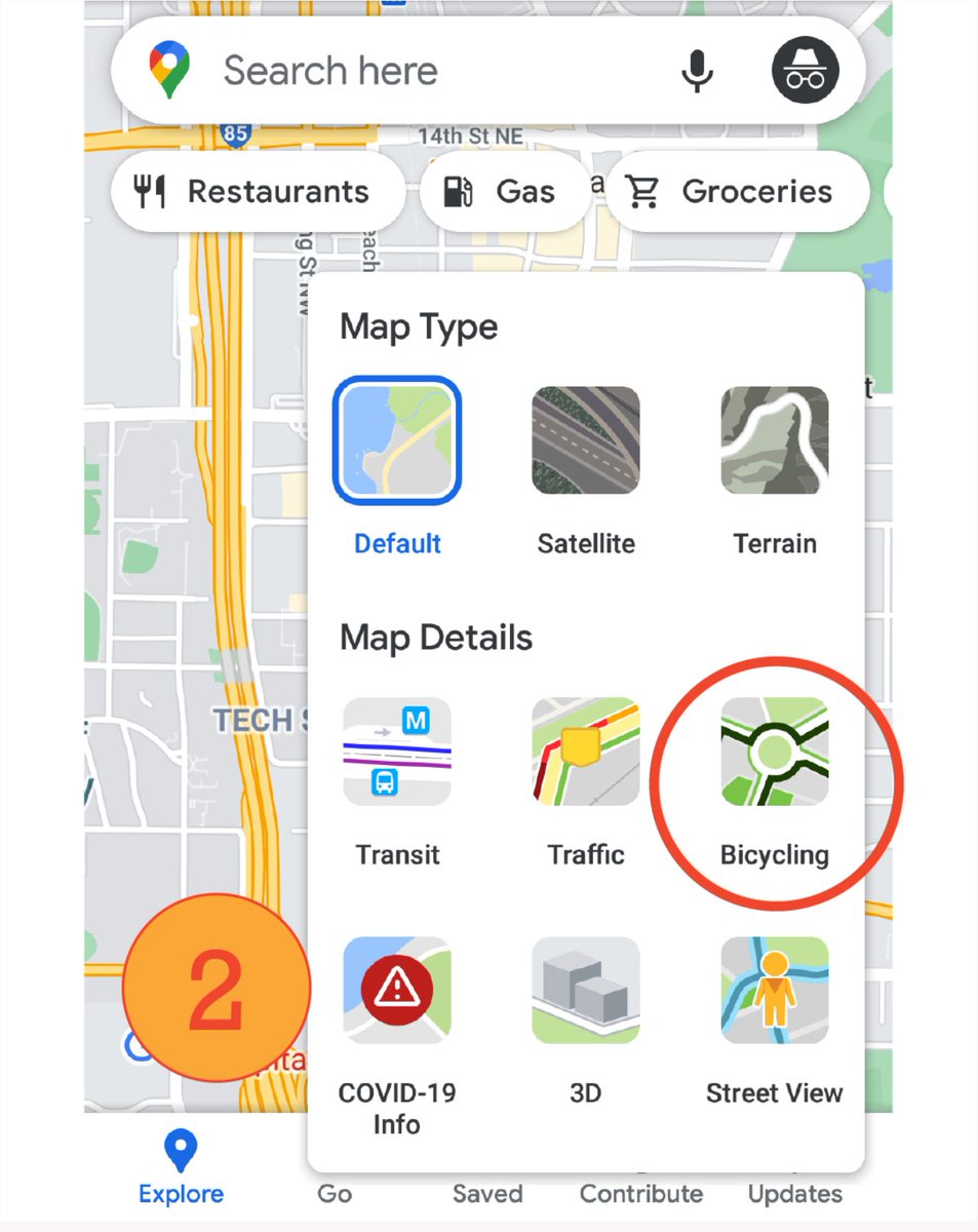 MidtownATL's tweet image. If you’re thinking of making your commute by bike, ride with ease using Google Maps &amp;amp; choosing the bicycling layer on mobile. Solid green lines = separated bike lanes, while dotted green lines = bike-friendly roads without bike lanes. 

Learn more here: bit.ly/3vsJzAb