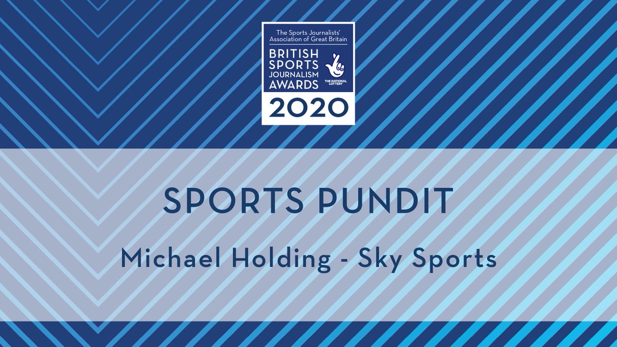 SportSJA's tweet image. The winner of the #SJA2020 sports pundit of the year award goes to Michael Holding from @SkySports