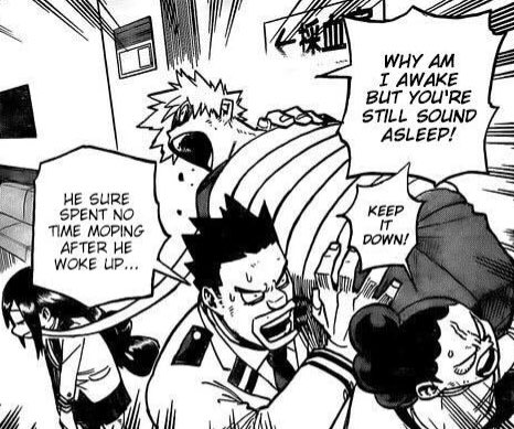 Katsuki saying the line "Why am I awake but you're still sound asleep?" A line that basically means that Katsuki had expected to die to save Izuku. But he's awake while Izuku is in a coma.