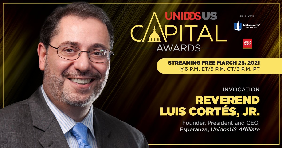 WeAreUnidosUS's tweet image. We’re counting down the days to our 2021 Capital Awards! We’ll be joined by @erika_news, Reverend Luis Cortés Jr., @salinas_ms and @JMurguia_Unidos, who will be sharing her president’s message. Register today!: capitalawards.unidosus.org #CapAwards21