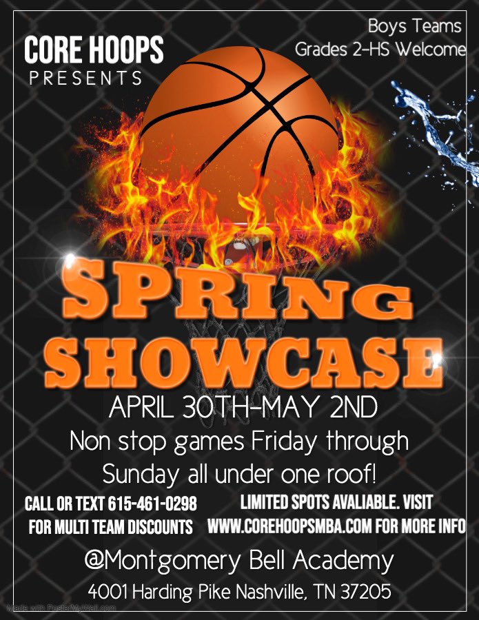 CoreHoops's tweet image. March Madness has us ready for our first Spring Tournament of 2021! Visit corehoopsmba.com for more info! #nashvillehoops #basketballshowcase #tnbasketball