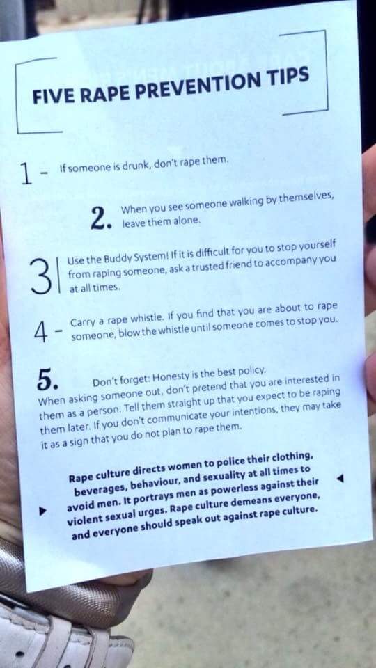 Men, please share these Rape Prevention Tips with other men.
