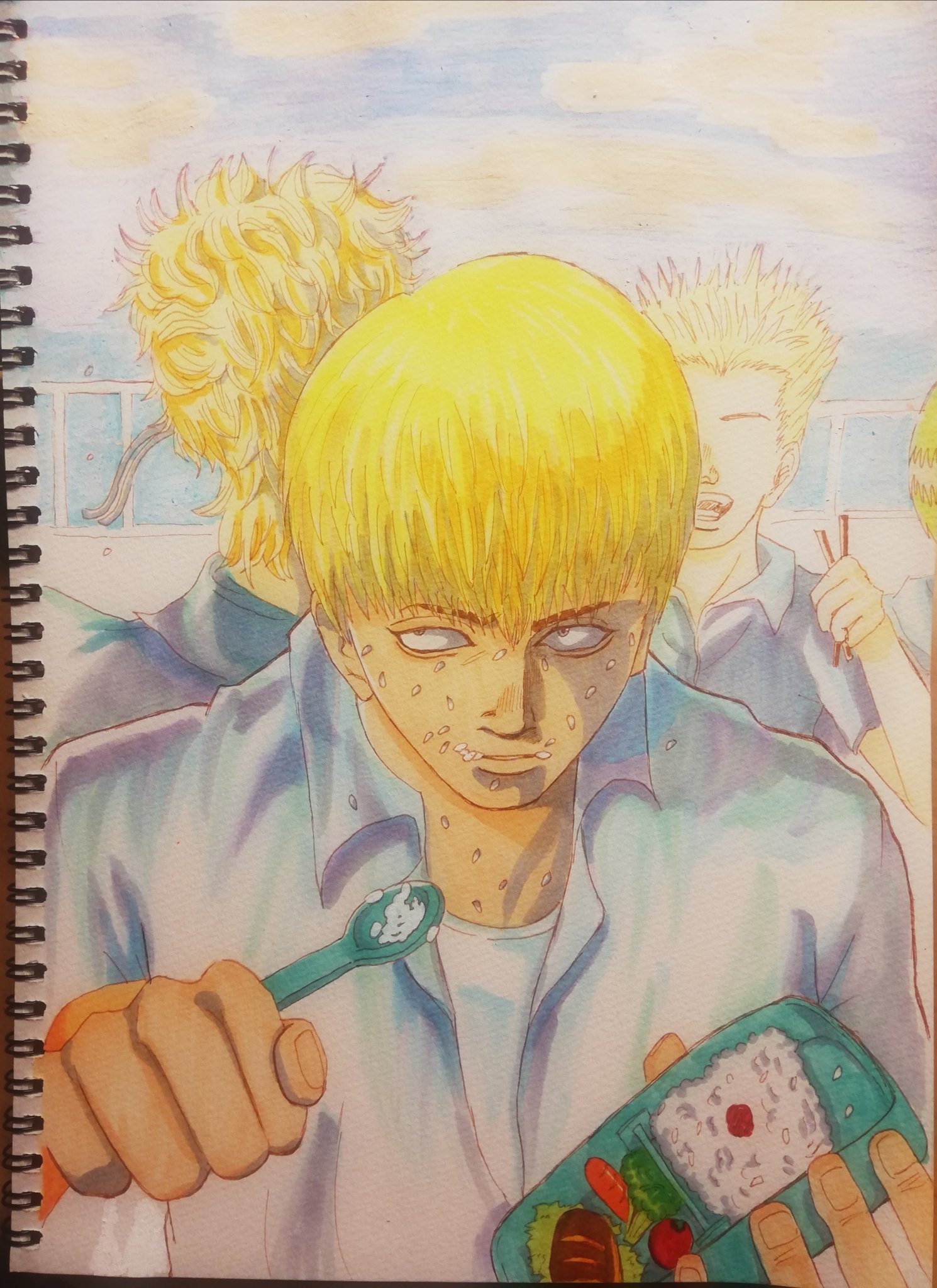 やむろ Yamuro ギャングキング のキンタの食べ方が印象的だったので描いてみました ハマーの汚さに対抗してたら面白いなと ギャングキング T Co 8kcp0fgf6a Twitter