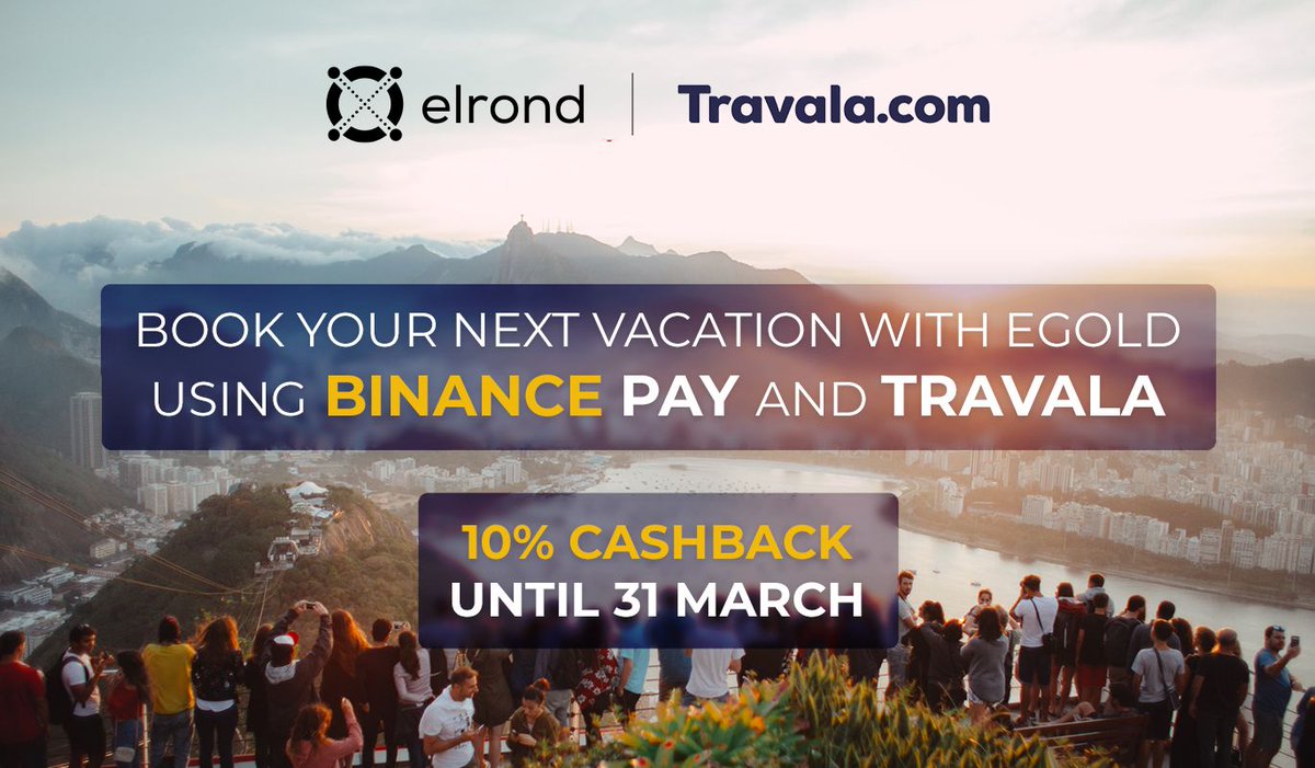 ICODrops's tweet photo. .@ElrondNetwork has announced that #Binance users and participating merchants can now make and receive payments in $eGold.

Users can also book their next vacation with #eGold using @Binance Pay and @travalacom and get 10% cashback

https://t.co/cdxHRIJzLJ
https://t.co/aTbleG3SpD https://t.co/go3qCD63pA