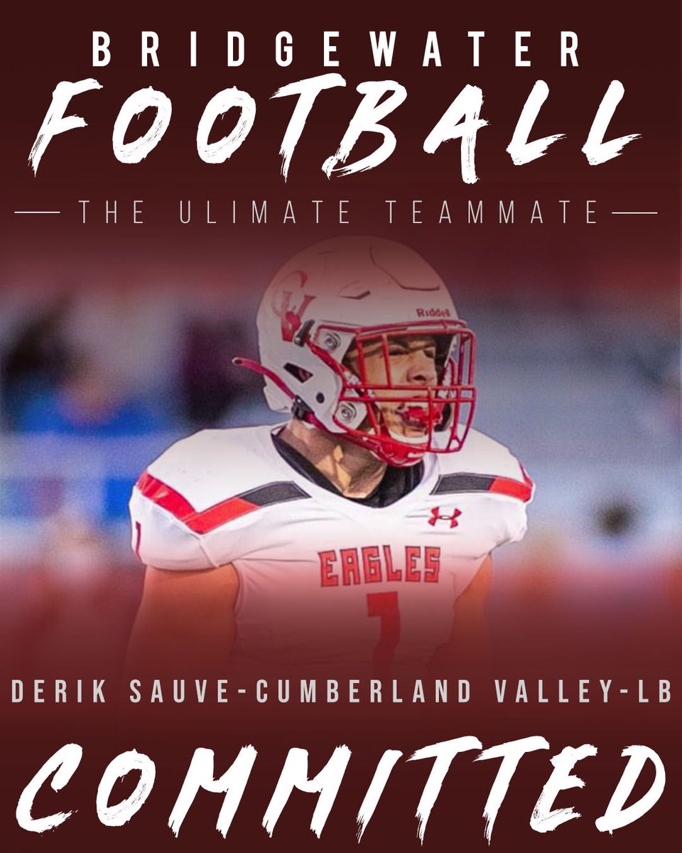 SauveDerik's tweet photo. Extremely excited to announce my commitment to Bridgewater College!! Huge thanks to @CoachLemn @CoachPurk for the opportunity. Go Eagles!! 🦅 @BH2OFootball @coachoswalt @CVHS_Football https://t.co/0bhGCdPCiF