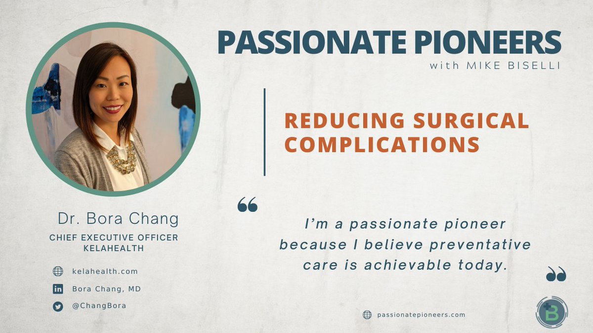 mikebiselli's tweet image. 🚨New #podcast! 🚨

@ChangBora, CEO of @kelahealth, and I discussed her #startup &amp;amp; improving the surgical care journey. 

🔊 player.captivate.fm/episode/8a861a…

🏆#Sponsored by @dhgeonline: passionatepioneers.com/community-cham…

#healthcare #innovation #digitalhealth #HealthTech #entrpreneur #surgery