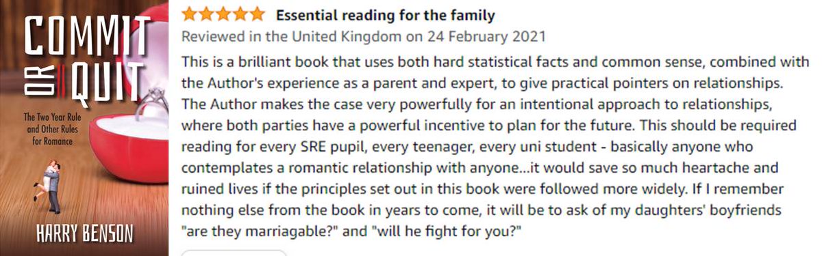 Thank you to 'Freddie' for a great new 5* Amazon review
<a href="/CommitQuit/">Commit or Quit - Two Year Rule & Rules for Romance</a>