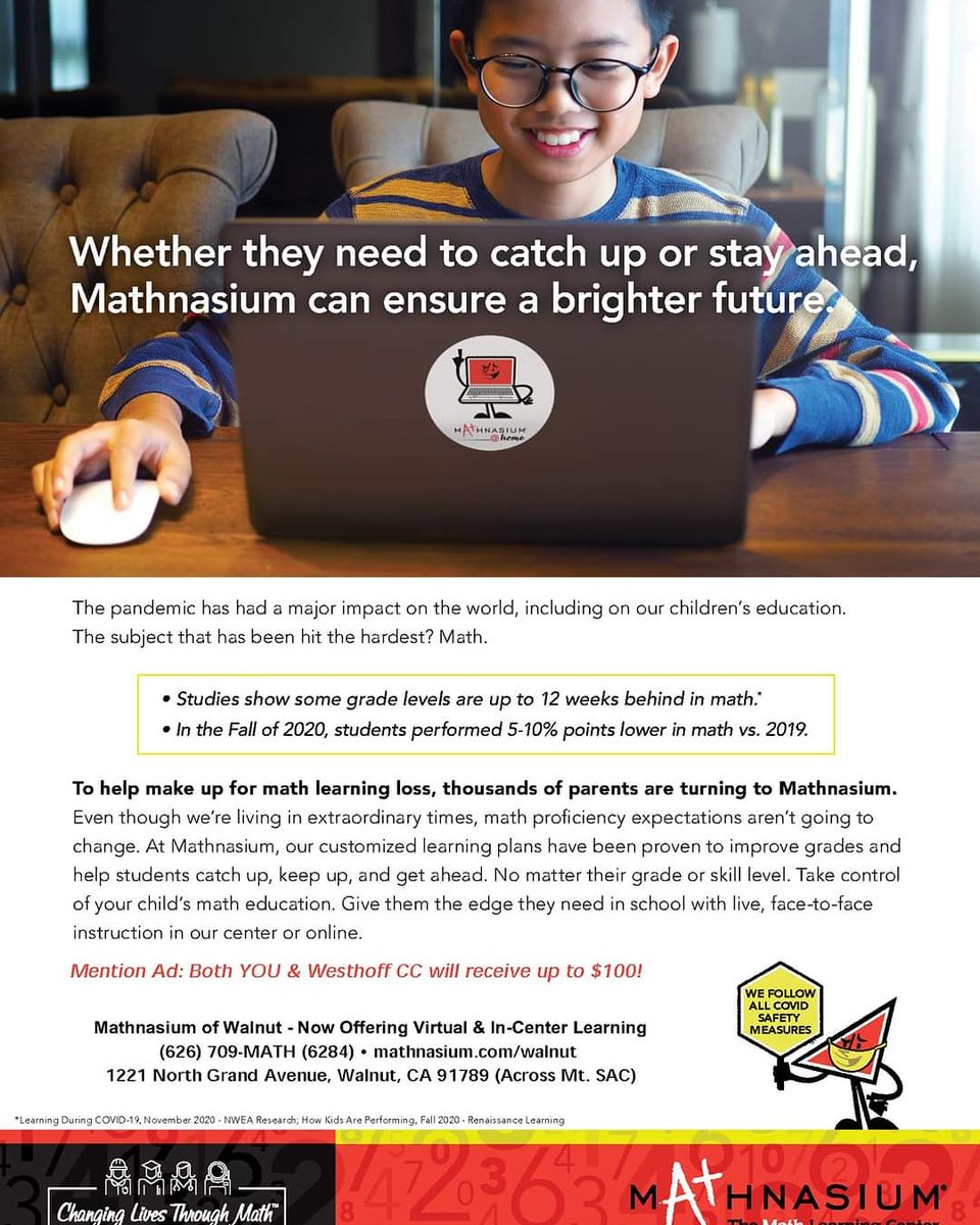 WesthoffCC's tweet photo. Spring forward with Mathnasium - The Math Learning Center! Mention Westhoff Community Club to receive $100 off your child's enrollment! Westhoff Community Club will also receive up to $100 in donations. https://t.co/qTmWxFh41H