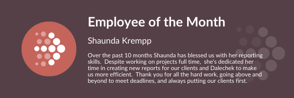 Dalechek's tweet photo. Our amazing team is who helps us deliver consistent client satisfaction! Huge shout out to our employee of the month, Shaunda! https://t.co/YN674HwdcM