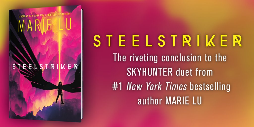 FierceReads's tweet photo. 🥳 It’s COVER REVAL TIME!!! 🥳

Check out the stunning cover for STEELSTRIKER by @Marie_Lu (the sequel to SKYHUNTER), on sale 9.28.21! 

(PS you can preorder your copy right now: https://t.co/hAp9fNHkgn) https://t.co/CFravgnZIS