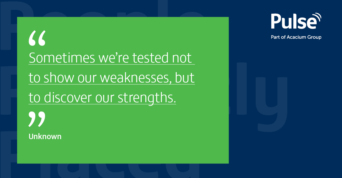 Let the things you see as weaknesses drive you to find the strengths which live within you already. We will all find our way, together.

From the team at Pulse,
Have a great week ahead.

#mondaymotivation #mentalhealth #bettertogether #wesupportyou