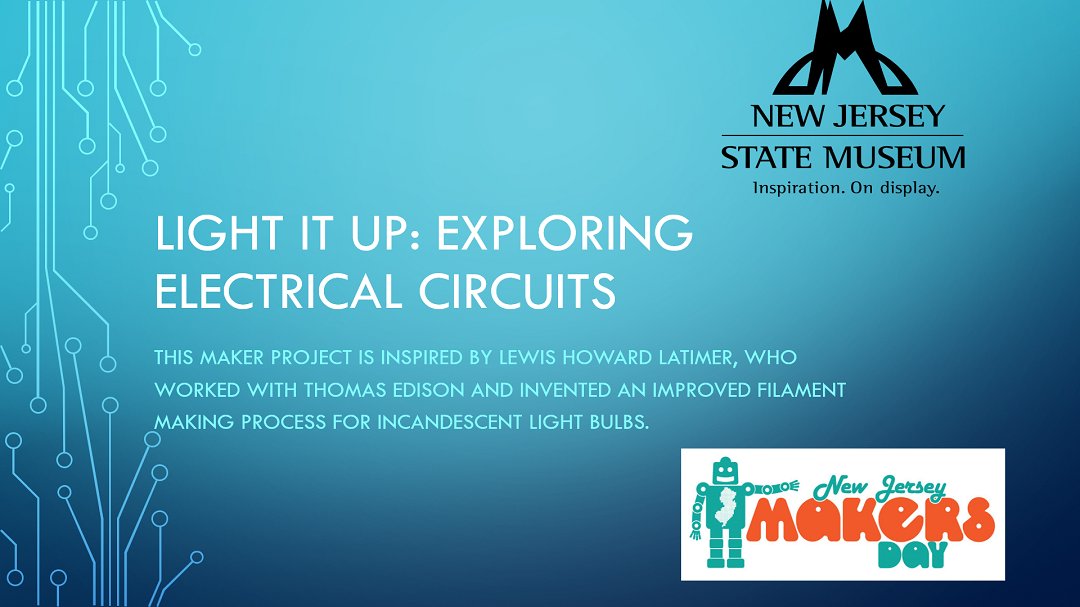 NJStateMuseum's tweet image. Let's light it up, Makers! This week we're exploring electrical circuits. We're inspired by Lewis Howard Latimer, an inventor &amp;amp; prolific patent holder. He was the first person of color to work with Thomas Edison's Pioneers, an elite group of 100 innovators.
1/3