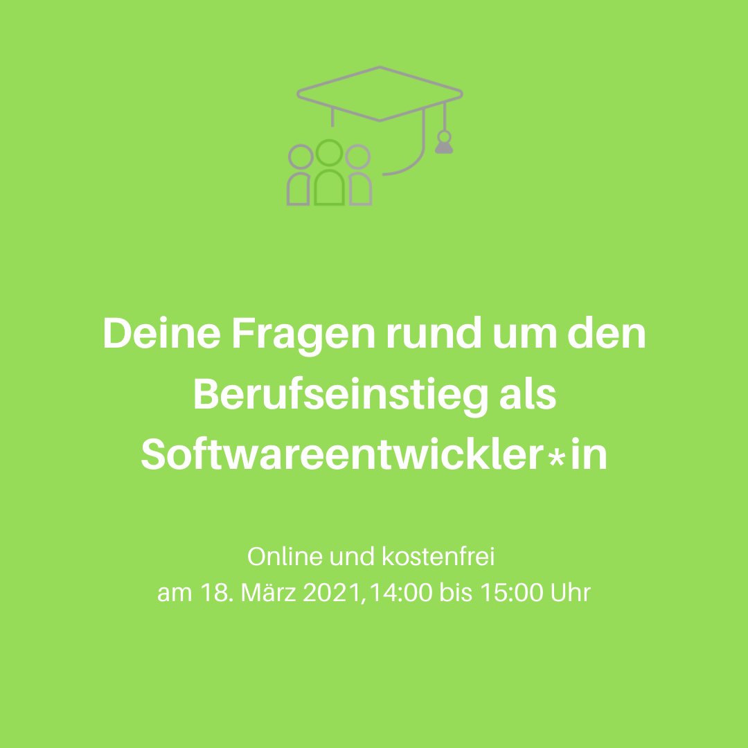 andrenaobjects's tweet image. Dein Studienabschluss rückt immer näher und Du würdest gerne mehr über den Job eines Softwareentwicklers bei andrena wissen?

Dann nimm Teil an Career@andrena am 18. März!
andrena.de/careeratandrena

#agilesoftwareengineer #online #andrenakarriere #berufseinsteiger #IT