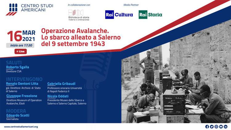 Operazione Avalanche. Lo sbarco alleato a Salerno del 9 settembre 1943 - Diretta domani alle 17.30 bit.ly/30KQdUj