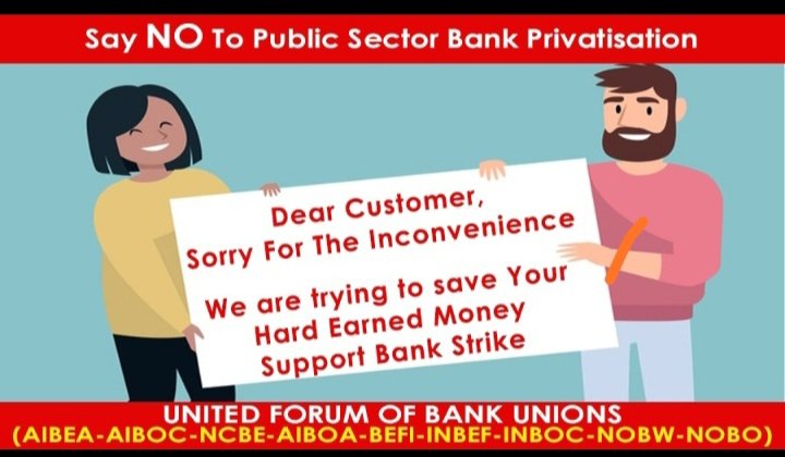 sudipashaw's tweet photo. Save Public sector banks from privatisation. #SaveNation. #Deshbachao #Deshnabikwao
#Savecommonman #AIBEA #AIBOA #BankStrike #bankprivatisationagainst @narendramodi @nsitharaman https://t.co/WpXasgLJ2x
