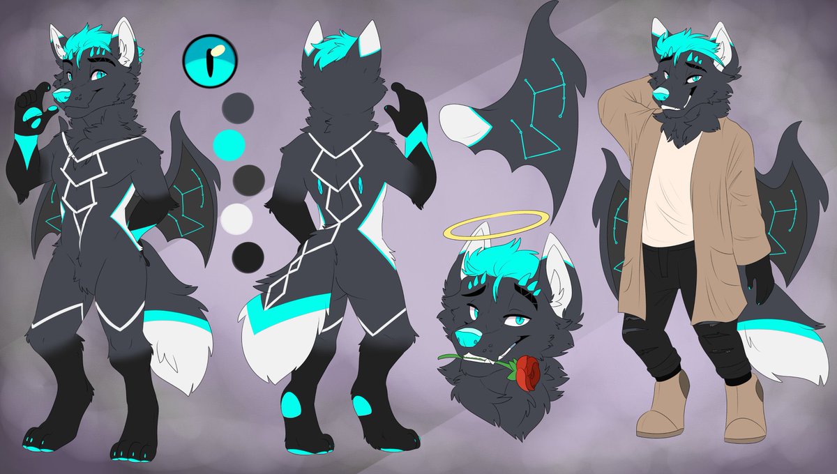 DakaiWolf's tweet image. My @/faunbutt ref sheet for dakai :3
