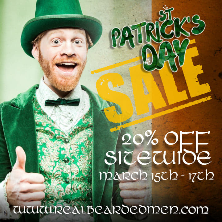 RealBeardedMen's tweet image. ☘️ St Patrick’s Day Sale Now On ☘️

Be as lucky as a leprechaun and claim your 20% off now!

Order online now, no code needed. 
realbeardedmen.com
.
#realbeardedmen #stpatricksday #sale #healthybeard #beardoil #beardbalm #facialhair #barbershop #nevershave #gingerbeard