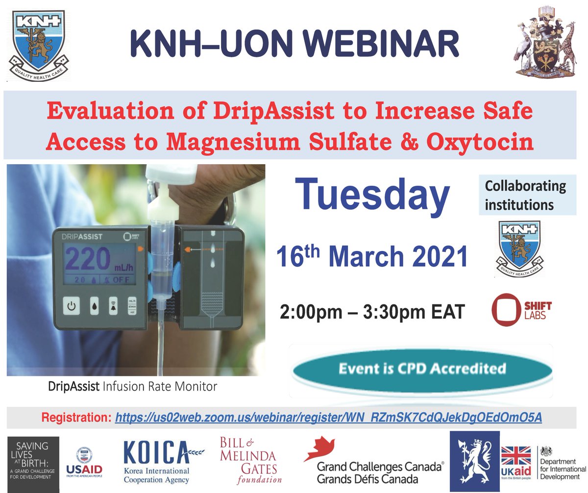 New: clinical study results on DripAssist efficacy for maternal health. Webinar 16 March 2pm EAT. Register at us02web.zoom.us/webinar/regist… to learn about improving IV #infusion accuracy and reducing medication side effects for maternal health. #globalhealth #maternalhealth #ivtherapy