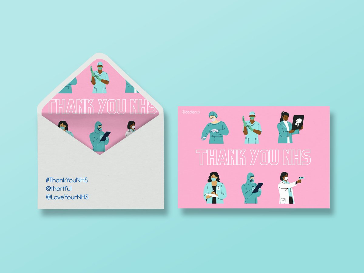 Our junior UX/UI designer, Emily, has put together these brilliant #ThankYouNHS cards for @OneMinuteBriefs @LoveYourNHS @thortful @NHSCharities