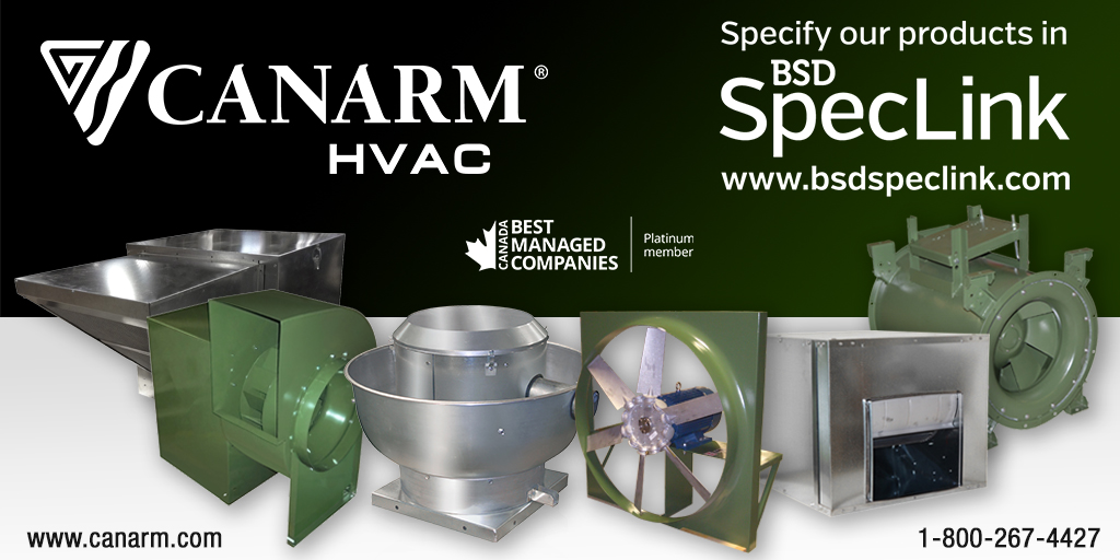 CanarmHVAC's tweet photo. Now available! Specify Canarm HVAC building products in SpecLink, the industry’s most advanced, intuitive and widely used specification-writing software. Visit https://t.co/v5XGPgt2V7

#BSDSpecLink #engineers #IAMCANARM https://t.co/hr8JN0U863
