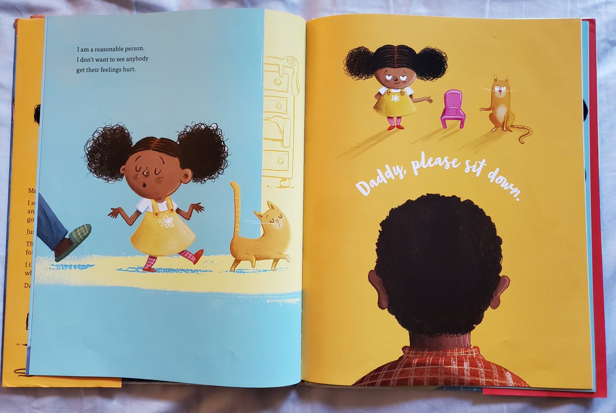 KidsBooksJunkie's tweet photo. This cute book by @HonestToddler &amp; @tombabylon is one of my favs (hubby, not so much lol), incl from an #artdirection perspective. Several pages have dramatic angles emphasizing emotion, &amp; they show how I can keep more illustrations w/o more spreads, w/"split screen" 1/2 pages. https://t.co/h4WYOPzbY3