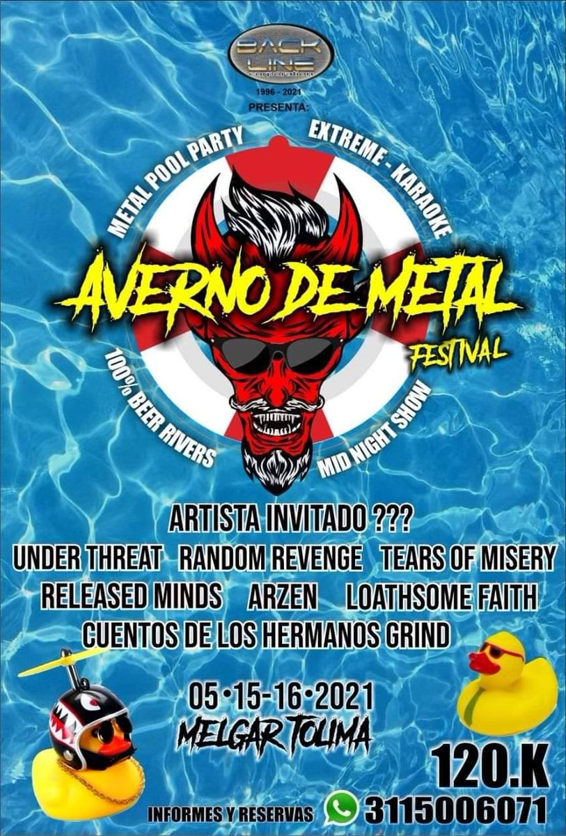 ColoniaRec's tweet photo. AVERNO DE METAL FESTIVAL VOL 1 🤘🤘🤘
Fecha: Mayo 15 y 16
Lugar: Predio en Melgar (Tolima) propiedad de Backline America 
Reservas via whastapp 3115006071!
@UnderThreatband @RandomRevenge1 #TearsOfMisery @RELEASEDMINDS #arzen @LoathsomeFaith Cuentos de los hermanos Grind https://t.co/JlRBbsiSoM