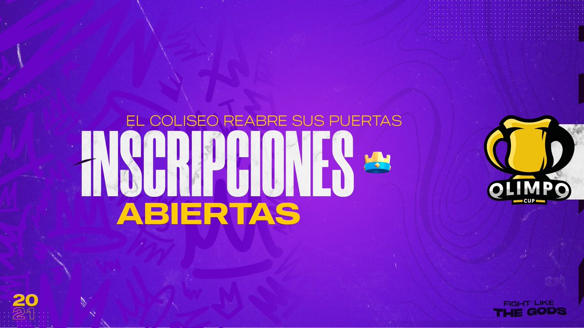 #ClashRoyale x #OlimpoCupS5

🇬🇧 Inscriptions are open, come with your team and fight for those $600 in prize-pool, more information MD.

🇪🇸 Inscripciones abiertas, ven con tu equipo y lucha por esos $600 en premios, más información al MD.

#FightLikeTheGods