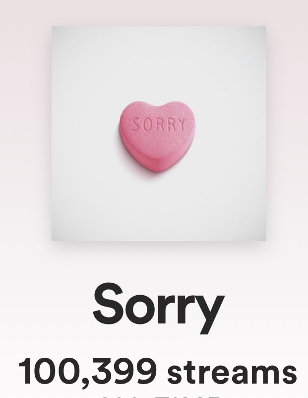 I am sooooo grateful for the love and support for this track 😭😭 
SORRY w/ @joshronenmusic 
I sincerely love &amp; appreciate you all so much 🥺 thank you for getting it to 100k streams on <a href="/spotify/">Spotify</a> 💕