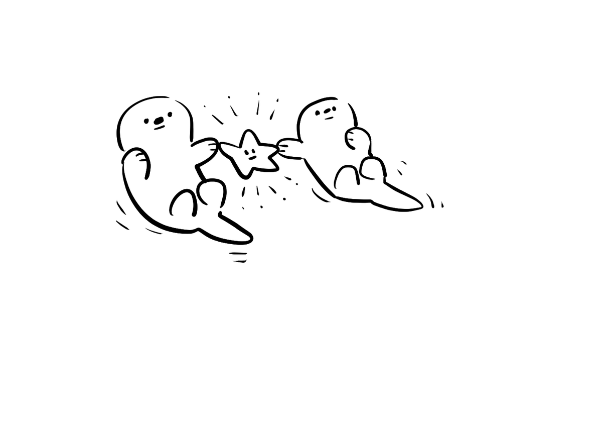 ヒトデをつかまえたラッコ 