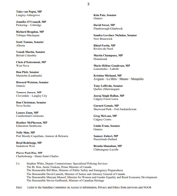 BREAKING: 70 Canadian MPs &amp; Senators from 8 parties sent a demand letter to the Canadian Police calling for a full criminal investigation of Pornhub/MindGeek.

This follows a letter to Parliament from 525 NGOs &amp; 104 survivors in 65 countries calling for the same. #Traffickinghub