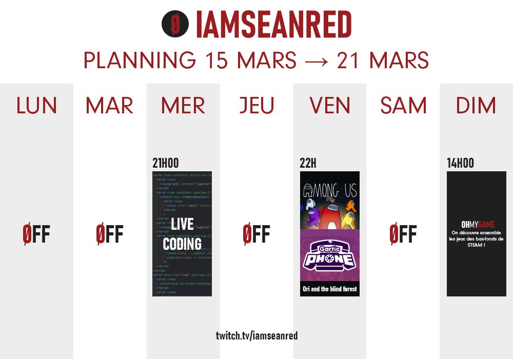 IAmSeanRed's tweet photo. En route vers les 100 follow! Au menu, du live code, du social gaming et bien évidemment le Oh My Game du dimanche où l'ont fouille pour trouver les perles inconnus de Steam!

#twitch #dev #coding #gaming #developer #code #amongus #france #stream #web #live #geek #game #tech https://t.co/bC1DsY7ya9