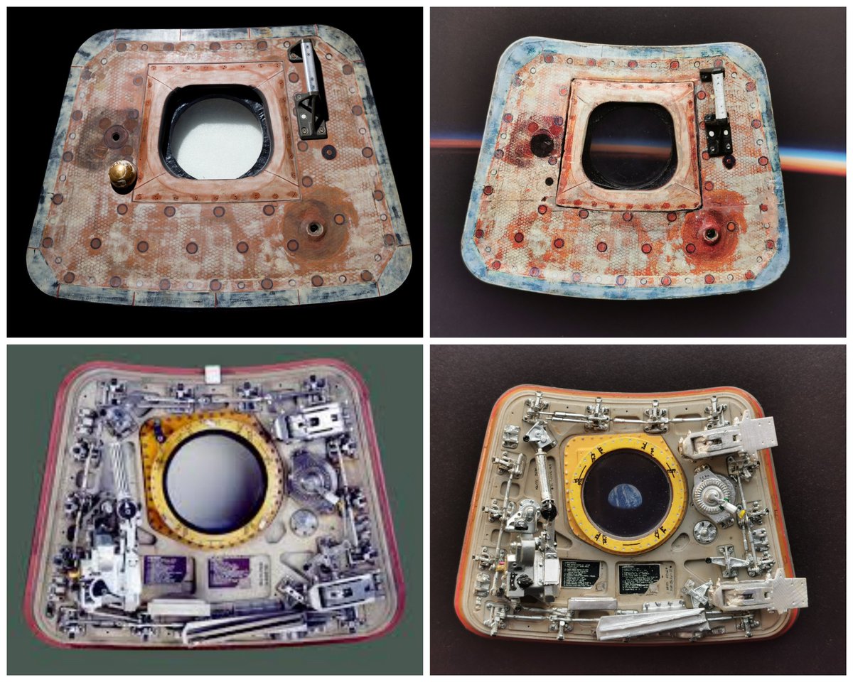 SpacePrints3D's tweet photo. The real big thing vs the small scale model: the Apollo 11 hatch.#Apollo #Apollo11 #3Dprinting #ScaleModel #spacehour #ProjectEgress https://t.co/CziQawHzLY