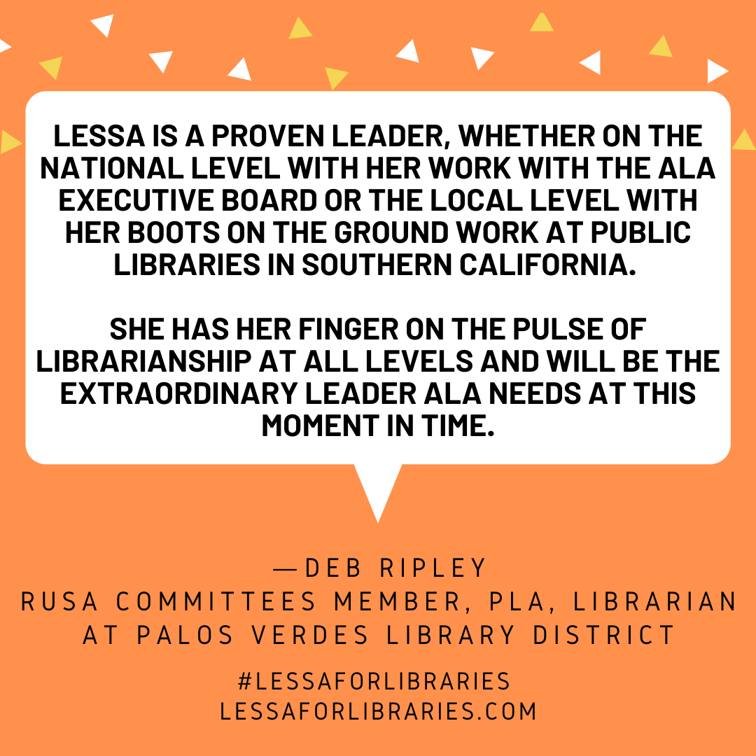 Lessa4Libraries's tweet photo. Thank you Deb Ripley for your support and endorsement!
#LessaForLibraries https://t.co/v6YnKriPYs