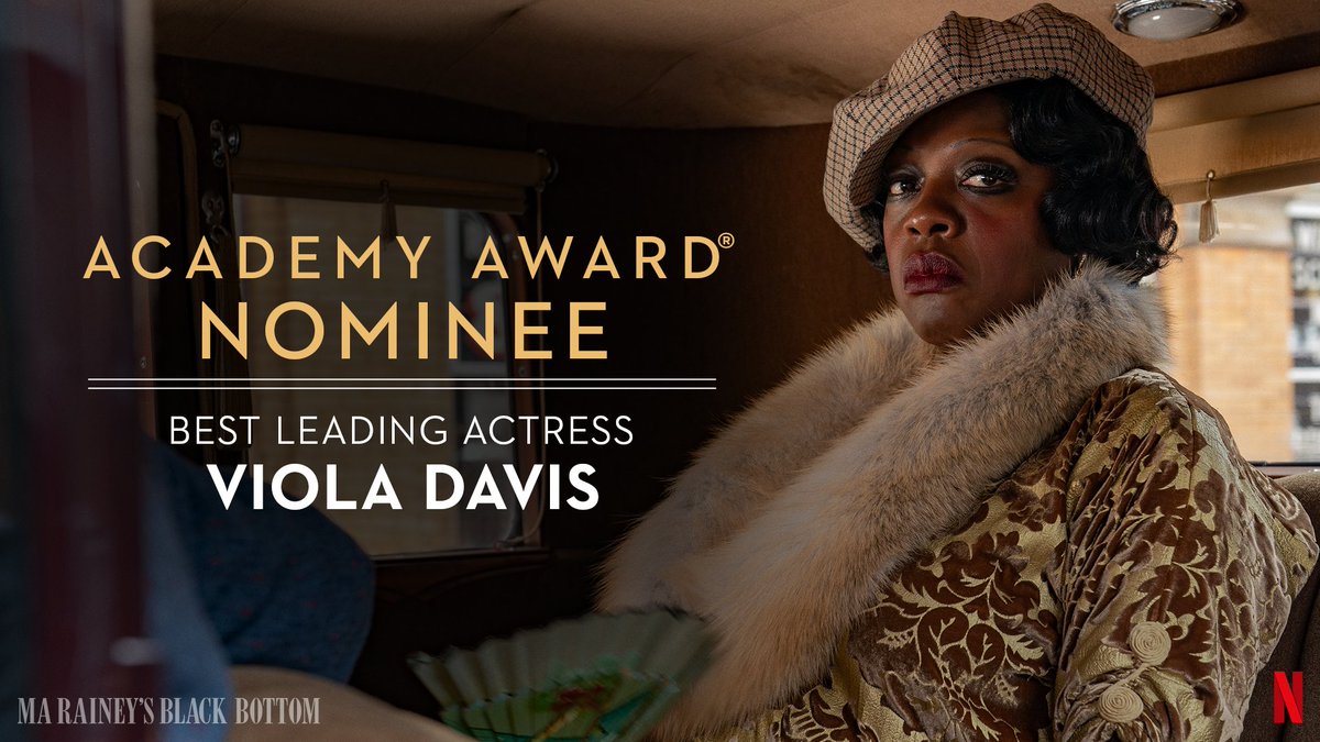 For her mesmerizing performance as the legendary Ma Rainey, @ViolaDavis has been nominated for Best Actress at this year's Academy Awards®! Join us in cheering her on. 🎉 #MaRaineyFilm #Oscars