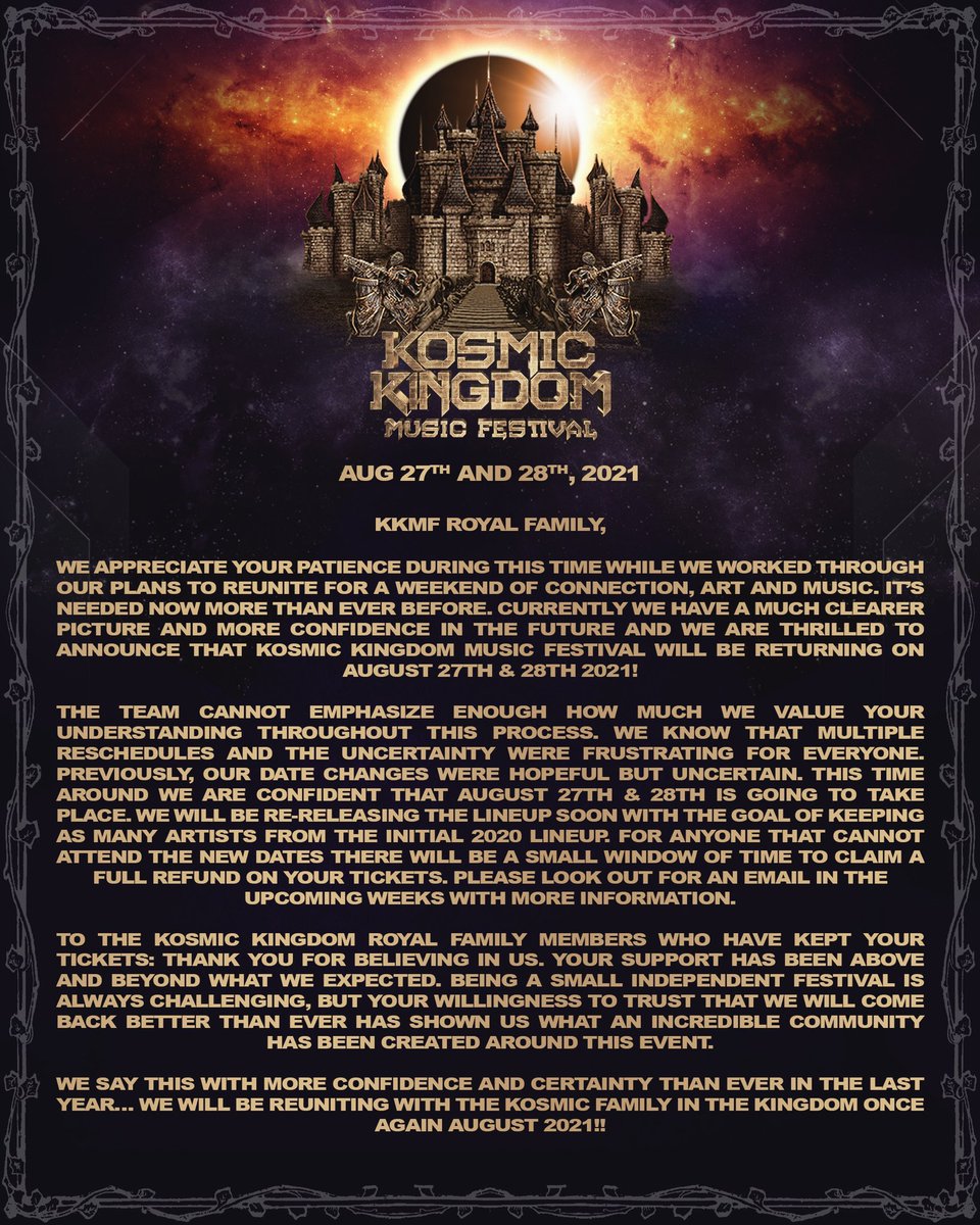 KKMF Royal Family.. We'll see you all August 27th &amp; 28th! 

Tickets available at kosmickingdom.com