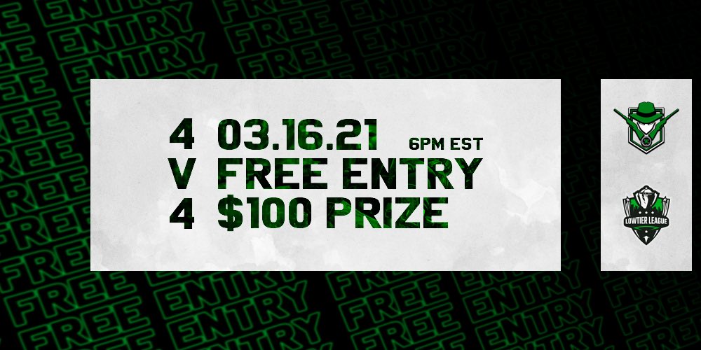 CallofDutyAgent's tweet image. ⚔️CODAgent x @LowtierLeague $100 FREE Entry ⚔️

📅Tues Mar 16, 6 PM EST

📒CDL Variant + GAs

🕹️Bo3 Single Elim

💰$100 PRIZE (FREE ENTRY)!

👊DM to Signup!

🔥Powered by 
@361Commission @TeamSpacetime
