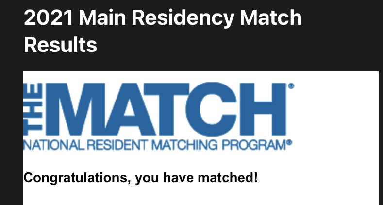 One step closer to my dream of becoming a head and neck surgeon! So thankful for my family, mentors, and friends who got me here. #ENTmatch #OtoMatch2021 #otomatch