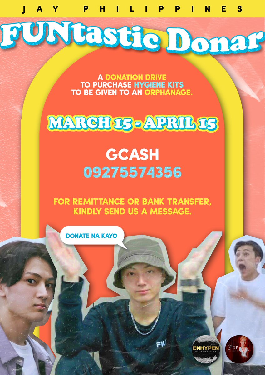 [💙]

As part of @ENHYPENJayPh birthday project, FUNtastic Donar is a donation drive wherein the total amount acquired will be used to purchase hygiene kits to be given to a chosen orphanage. Any amount is greatly appreciated!

✨Give and let them take it! ✨

#ENHYPEN #JAY #제이