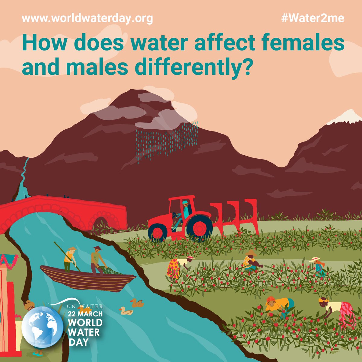 Every day, women and girls spend 200 million hours walking to collect water. That’s 8.3 million days. More than 22,800 years. It’s hard to get your head around numbers that large, so start instead with 6 km, the average distance travelled (World Vision) #water2me #wwdAB #ABwater