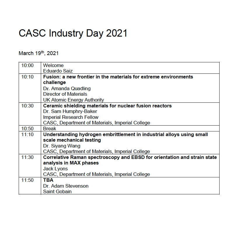 CASC (@casc_imperial) on Twitter photo CASC Industry that will take place March 19th. Contact us (e.saiz@imperial.ac.uk) for information about how to join the online event. CASC Industry that will take place March 19th. Contact us (e.saiz@imperial.ac.uk) for information about how to join the online event.