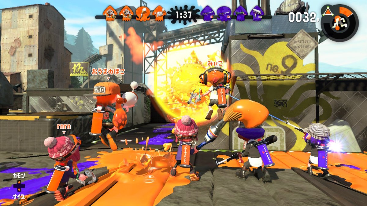 full_same's tweet photo. この野良で会ったエンジョイ軍団最高すぎる！Twitterやってたら話したい #Splatoon2 #スプラトゥーン2 #NintendoSwitch https://t.co/M5dePRKjYH
